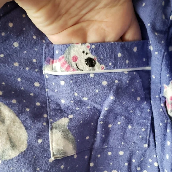Character Women's Purple Pajama Set with Fun Polar Bear Print - Picture 7 of 10